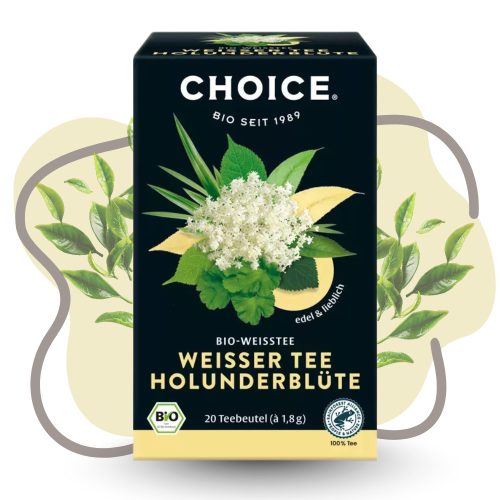 BIO CHOICE® Fehér tea bodzavirággal 36g Weisser tee holunderblüte 20 filter