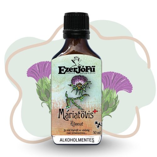 EzerJóFű Máriatövis+ kivonat 50ml alkoholmentes, növényi glicerinnel