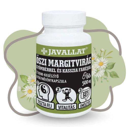 JAVALLAT Őszi margitvirág gyömbérrel és kasszia fahéjjal kapszula - 60db 