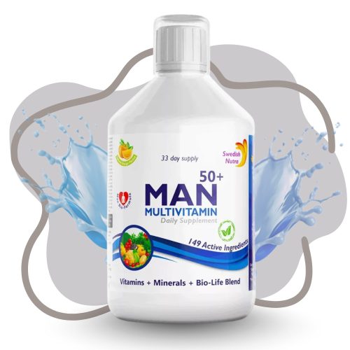 Swedish Nutra Man 50+ folyékony multivitamin 50 feletti férfiaknak 500ml